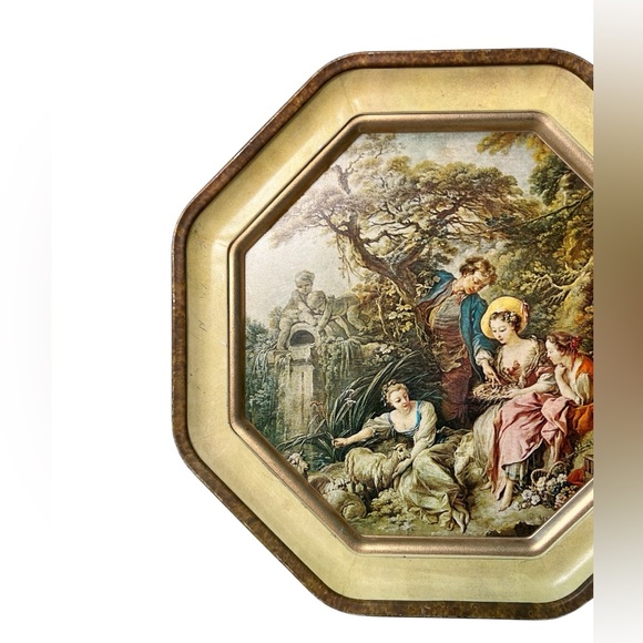 Vintage Sunshine Biscuits Collectible Tin Rococo Style Francois Boucher The Nest - Picture 6 of 8